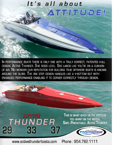 Active Thunder Featured in Powerboating in Paradise Magazine Vol 16 #2