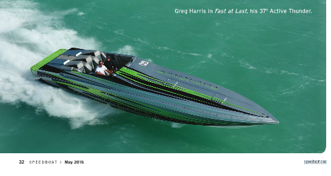 Active Thunder Featured —May 2016 Issue of Speedboat Magazine